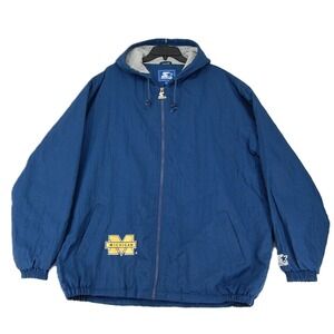 Vintage‎ Michigan Wolverines Starter Jacket Mens XXL Blue NCAA Football 90s